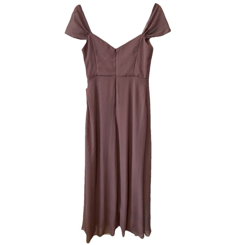 NWT Birdy Grey Spence Bridesmaid Dress Size Small Dark Mauve Off-Shoulder Gown - Picture 3 of 12